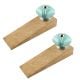 2 Pieces Solid Sage Green Square Ceramic Door Stopper